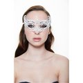 Supriseitsme White Classic Venetian Laser Cut Masquerade Mask with Clear Rhinestones One Size SU954292